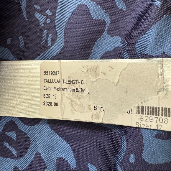 NEW Kay Unger 12 Tallulah Blue Floral Midi DRESS Mother of Bride Wedding Formal - Picture 10 of 10